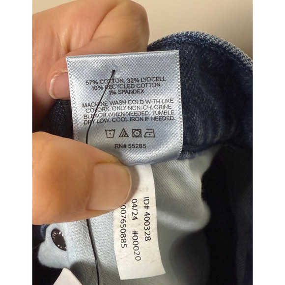 Express Women High Waisted Floral Denim Mini Skirt size 14 Blue Festival New - Picture 8 of 8